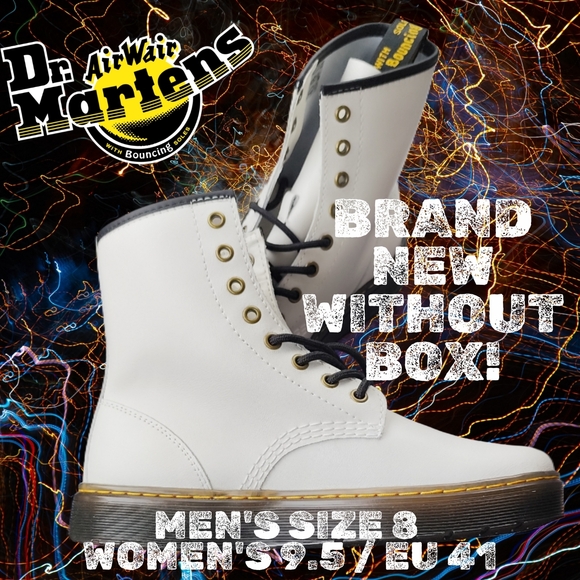 Dr. Martens White Zavala Combat Boots - Picture 7 of 8